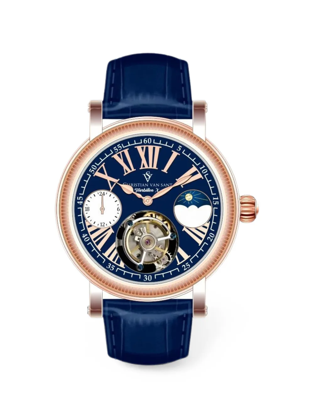 CHRISTIAN VAN SANT Tourbillon X 45mm watch - Blu