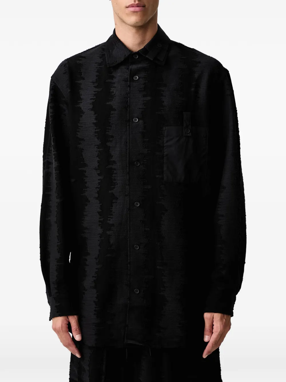 Y-3 Deco Stitch overhemd met lange mouwen Zwart