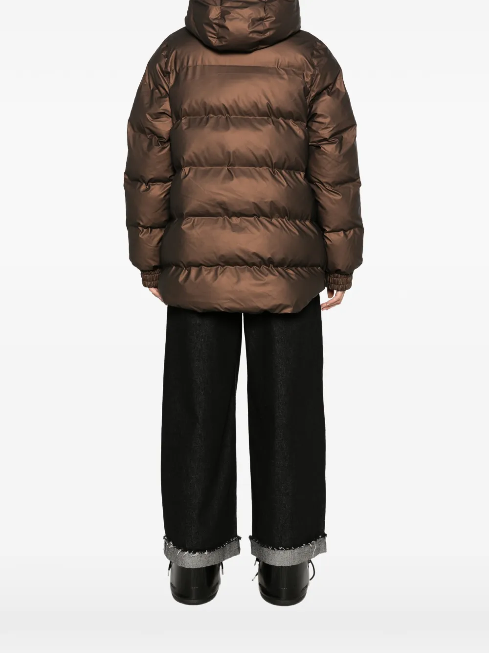 Rains Alta hooded quilted jacket Bruin