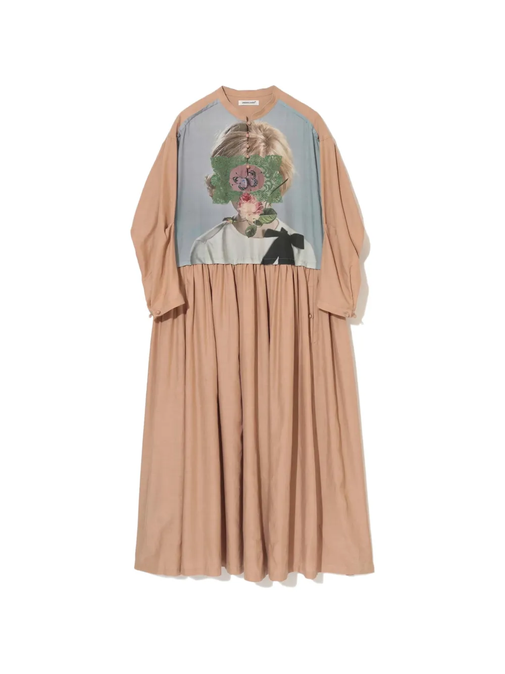 Undercover Graphic-print Gathered Dress In Neutrals