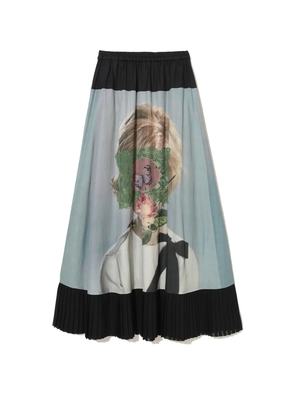 Undercover Rok met geplooide zoom en grafische print Zwart