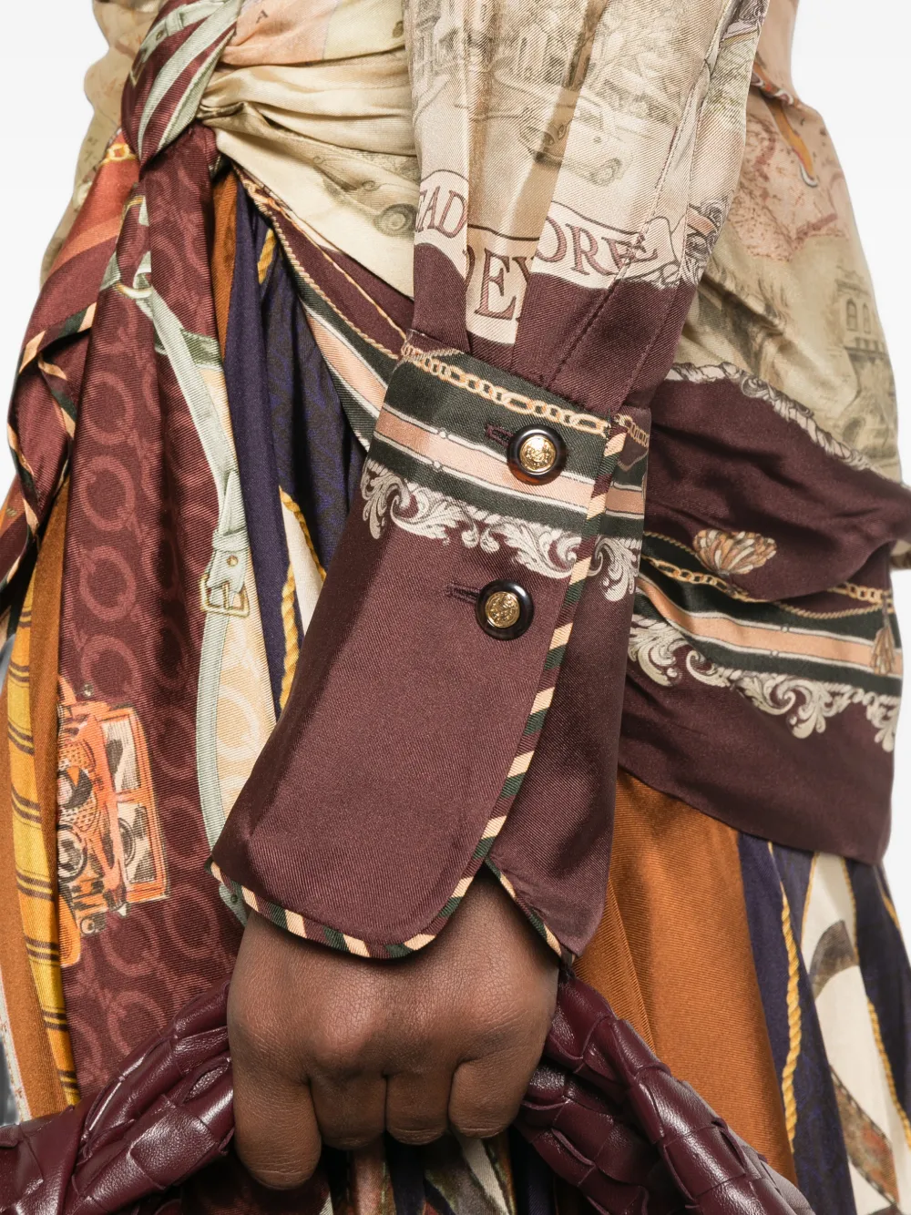 ZIMMERMANN Zijden blouse met print Bruin