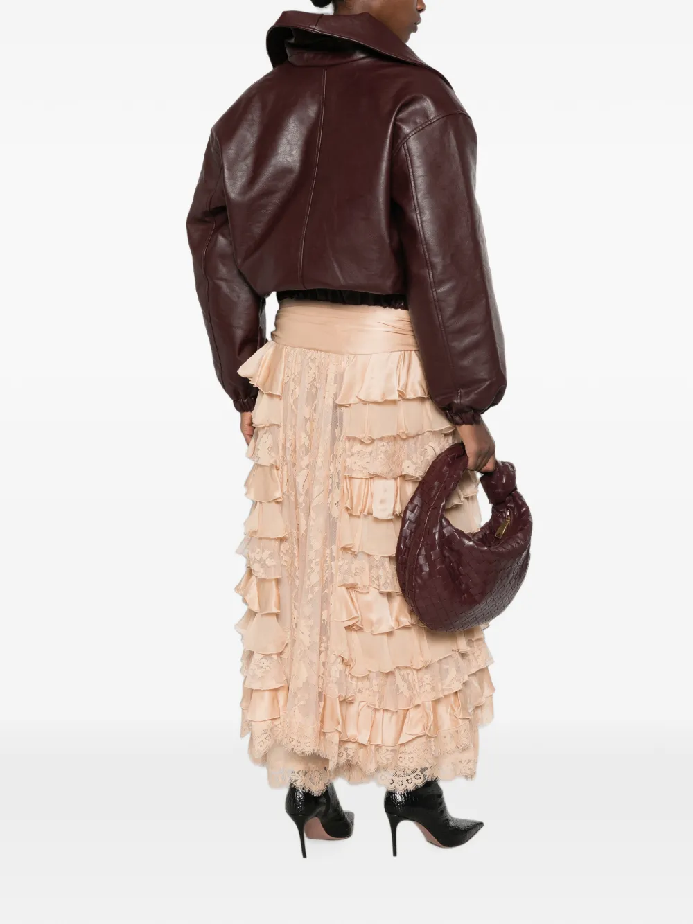 ZIMMERMANN Broek met kanten afwerking en ruches Beige
