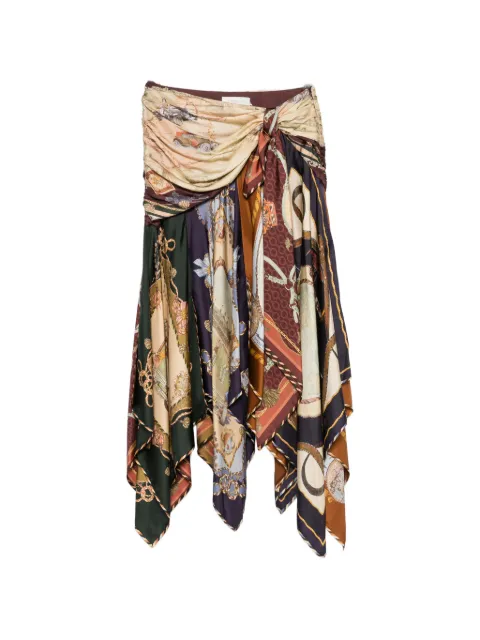 ZIMMERMANN spliced scarf handkerchief-hem skirt