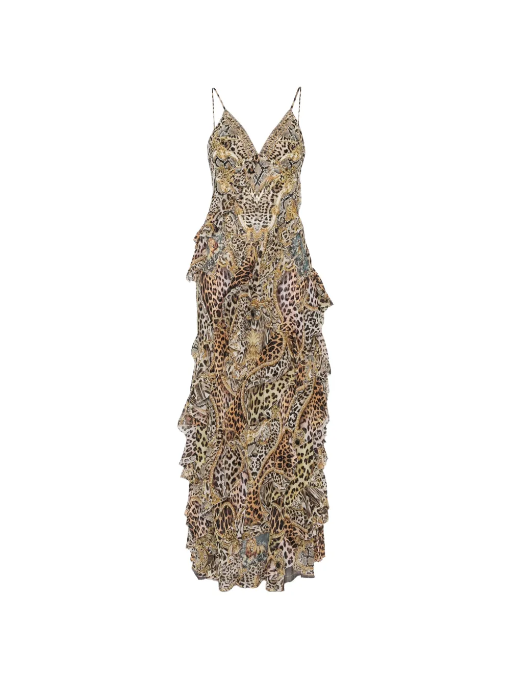 Camilla ruffled leopard-print dress