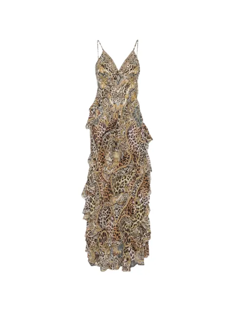 Camilla ruffled leopard-print dress