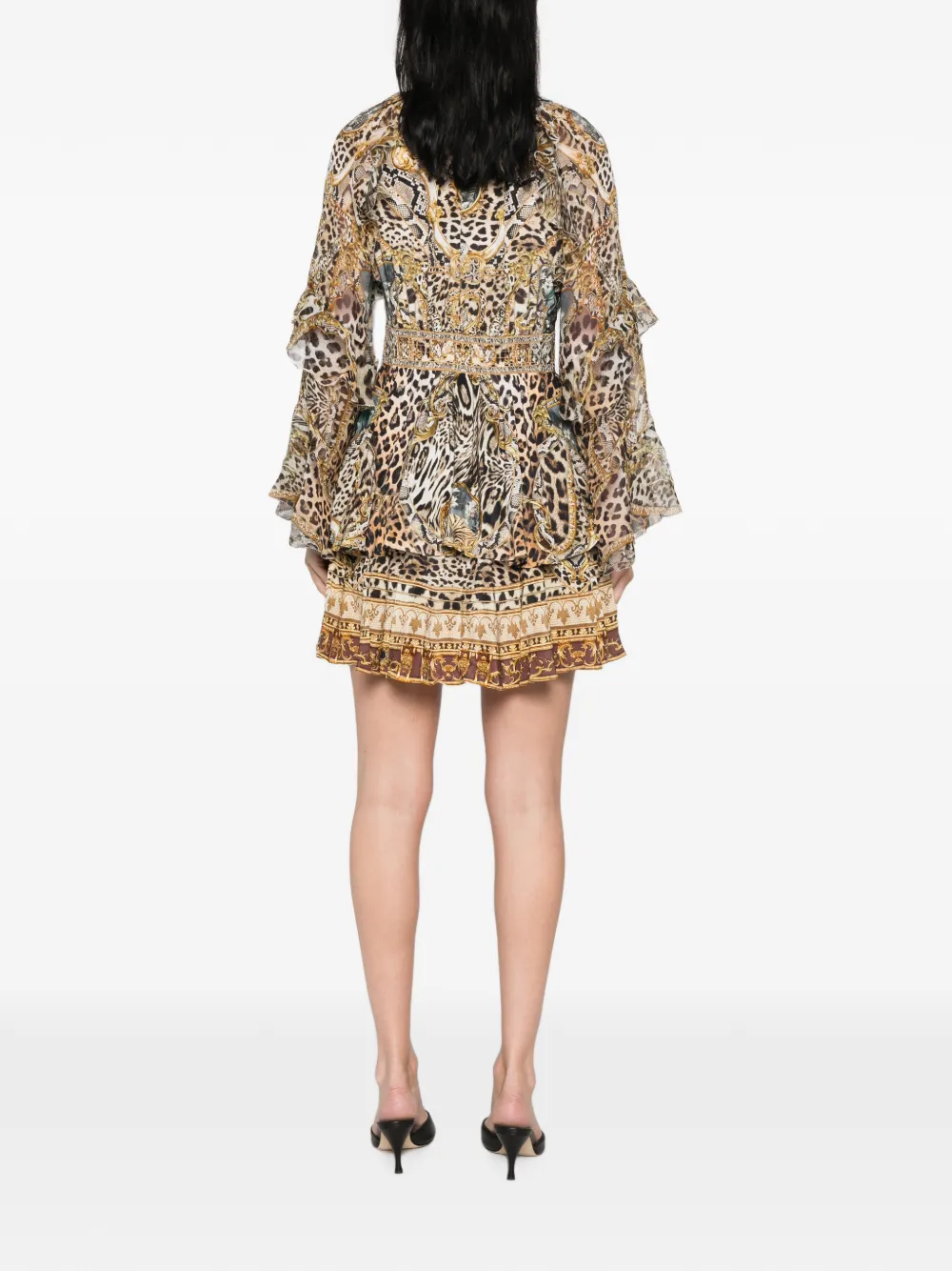 Camilla ruffled silk mini dress Bruin