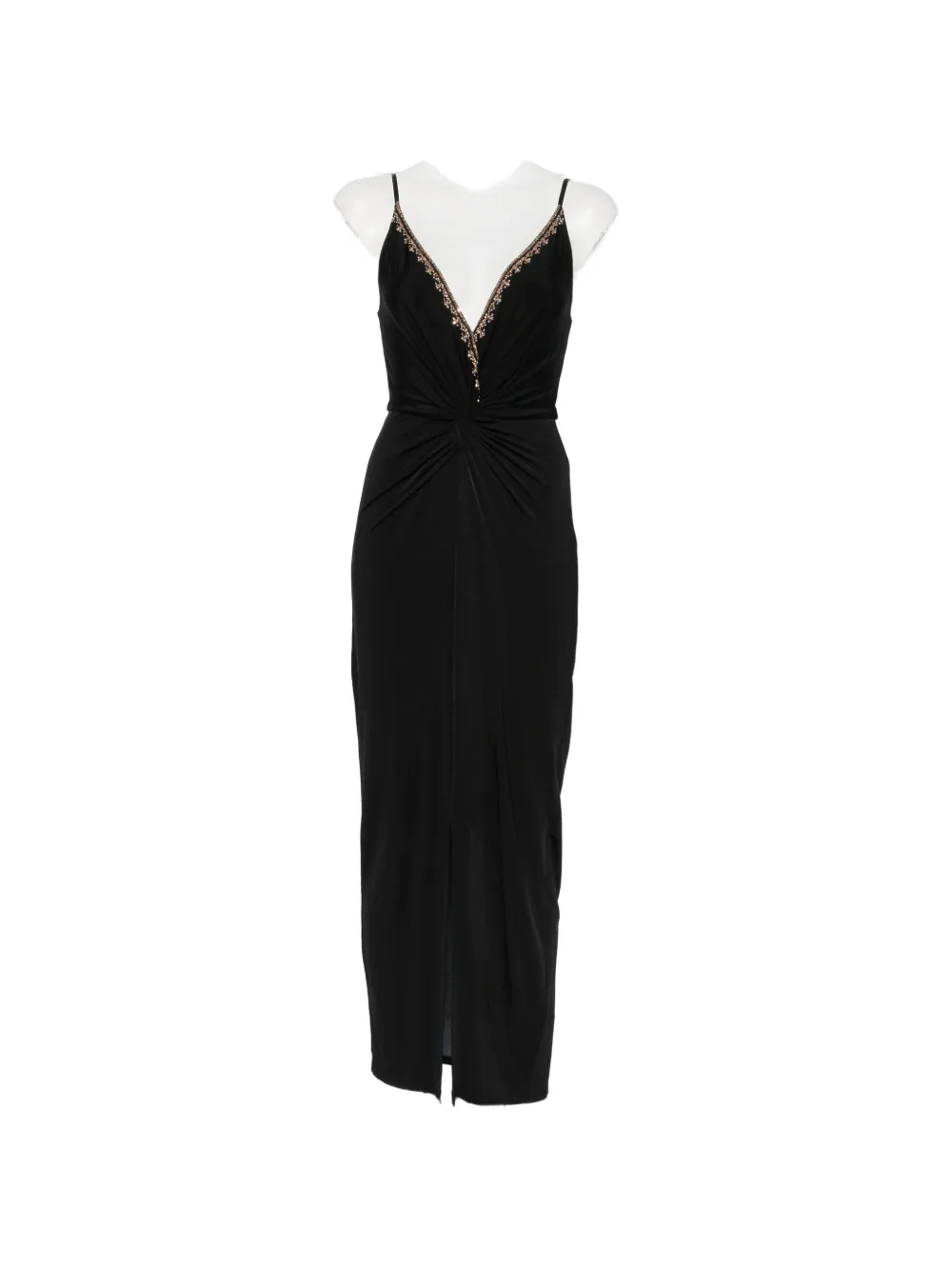 Camilla Leopard Libertine embellished twist-detail midi dress - Nero