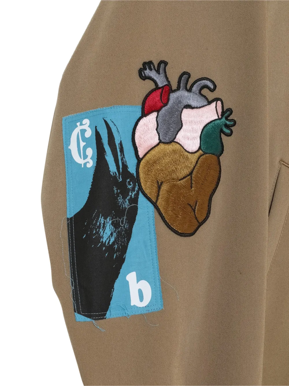Undercover Jack met patch en print Beige
