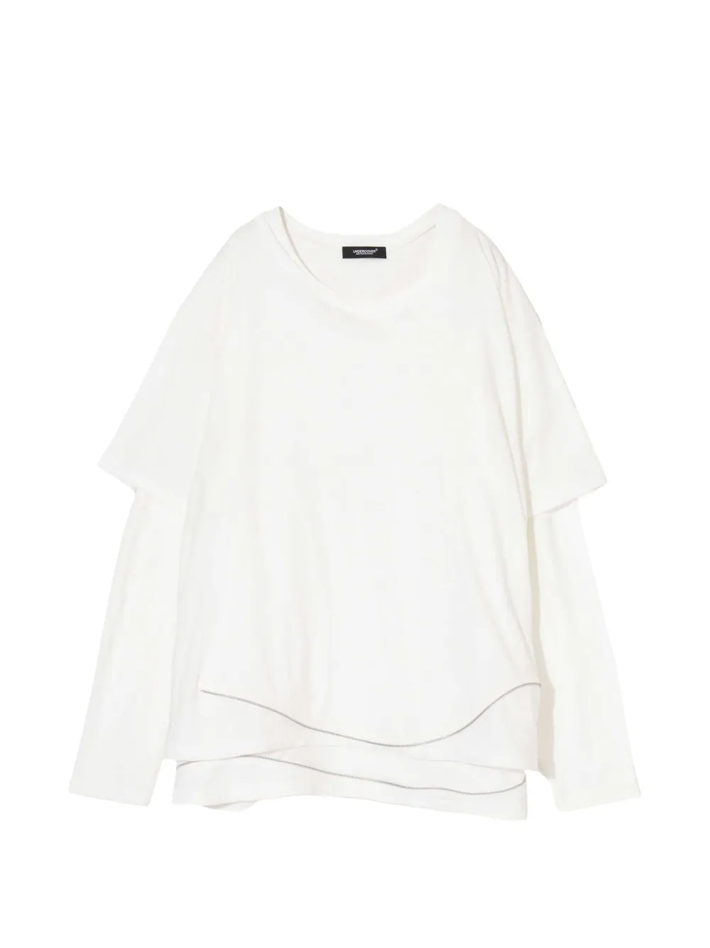 Undercover zip-detail layered T-shirt Wit