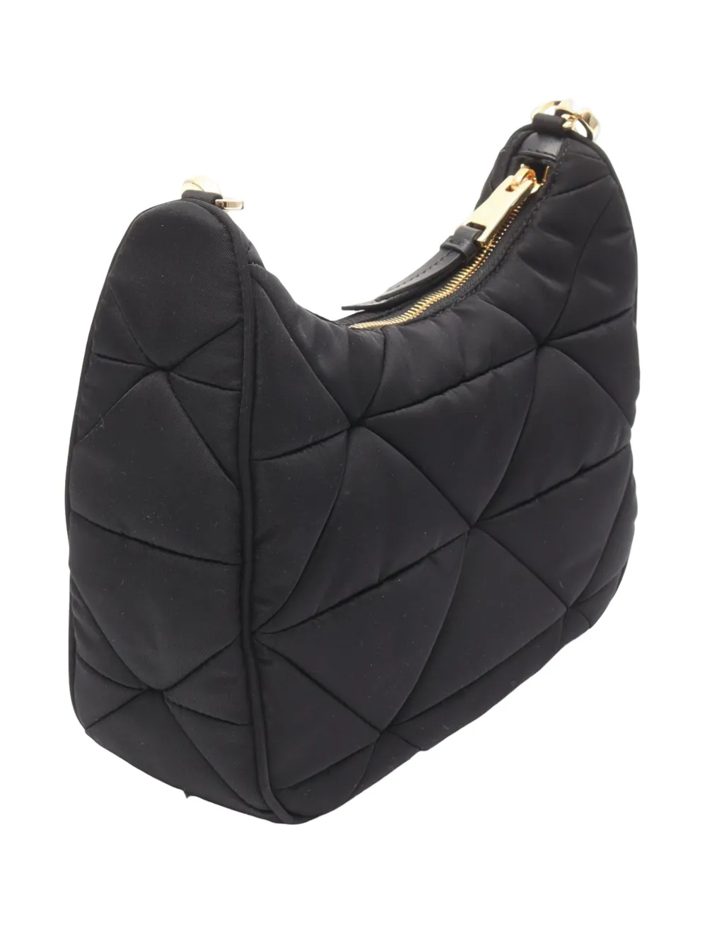 Prada Pre-Owned 2013-2026 Re-Nylon gewatteerde crossbodytas Zwart
