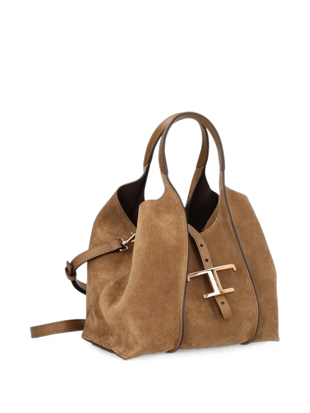 Tod's T Timeless suède schoudertas Bruin