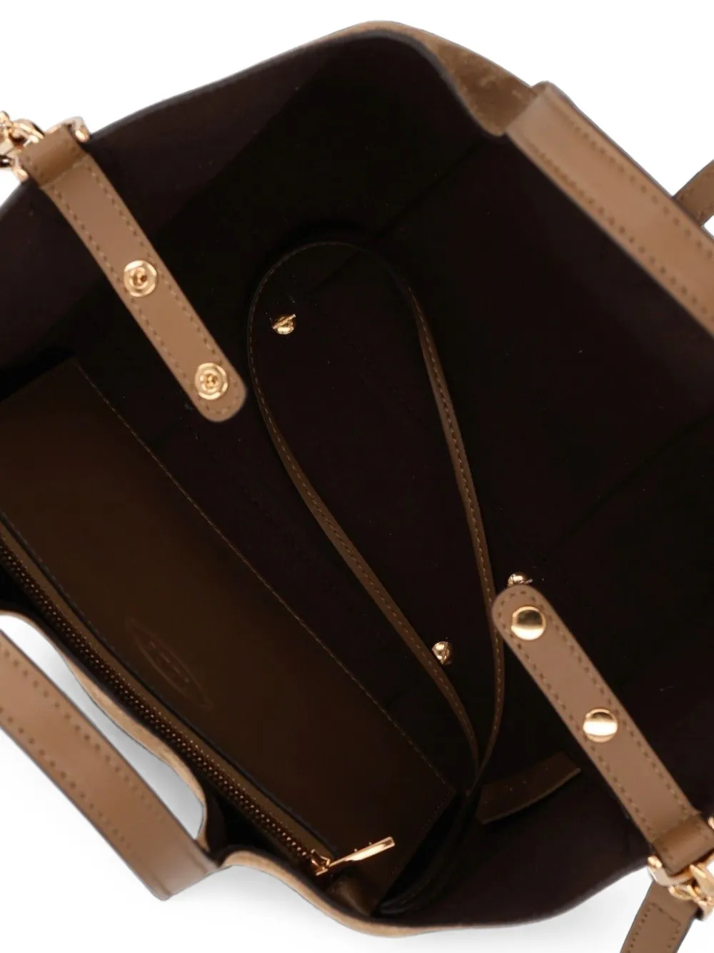 Tod's T Timeless suède schoudertas Bruin