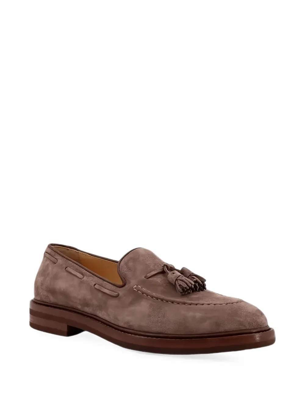 Brunello Cucinelli tassel suede loafers Bruin