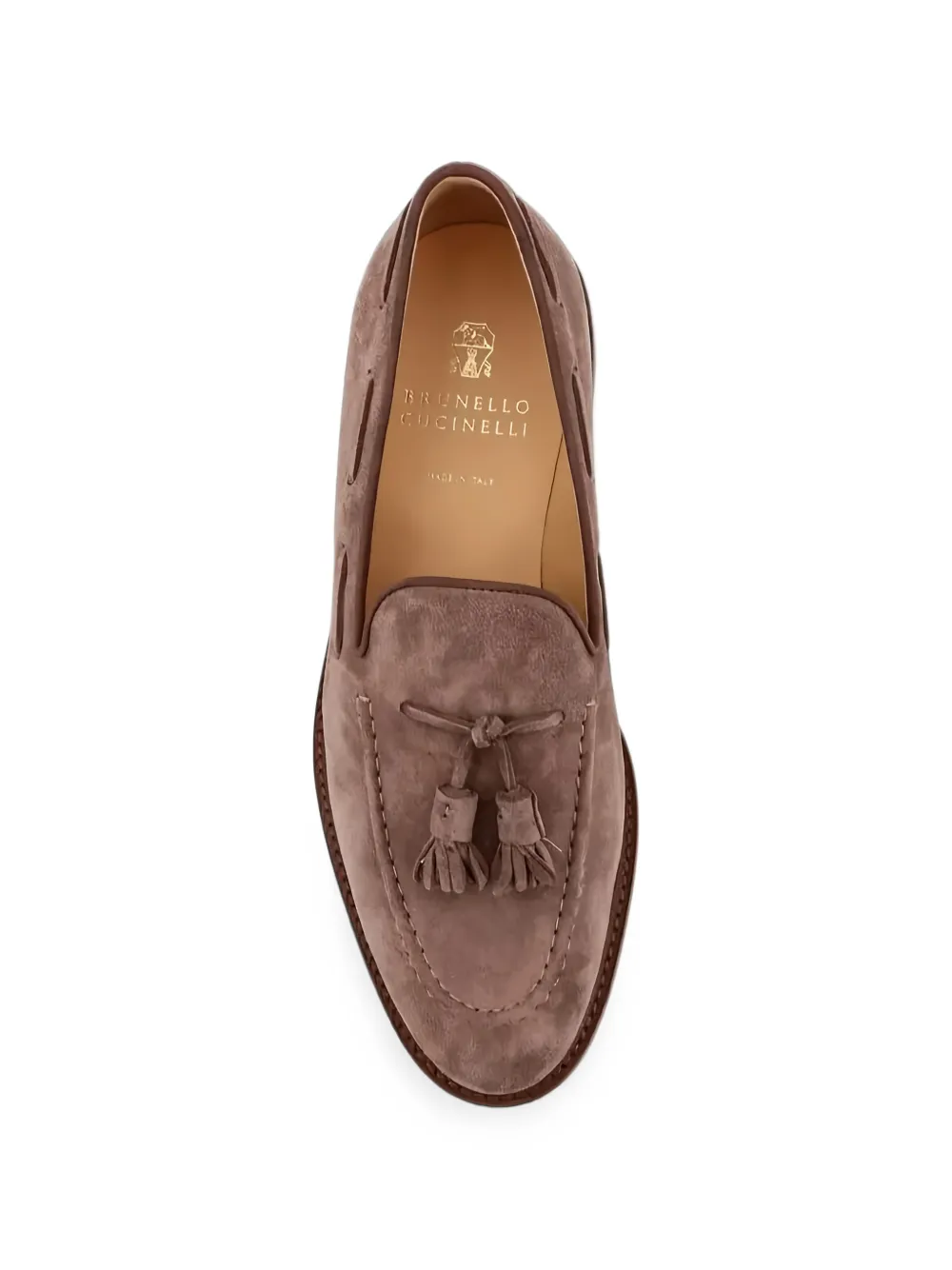 Brunello Cucinelli tassel suede loafers Bruin