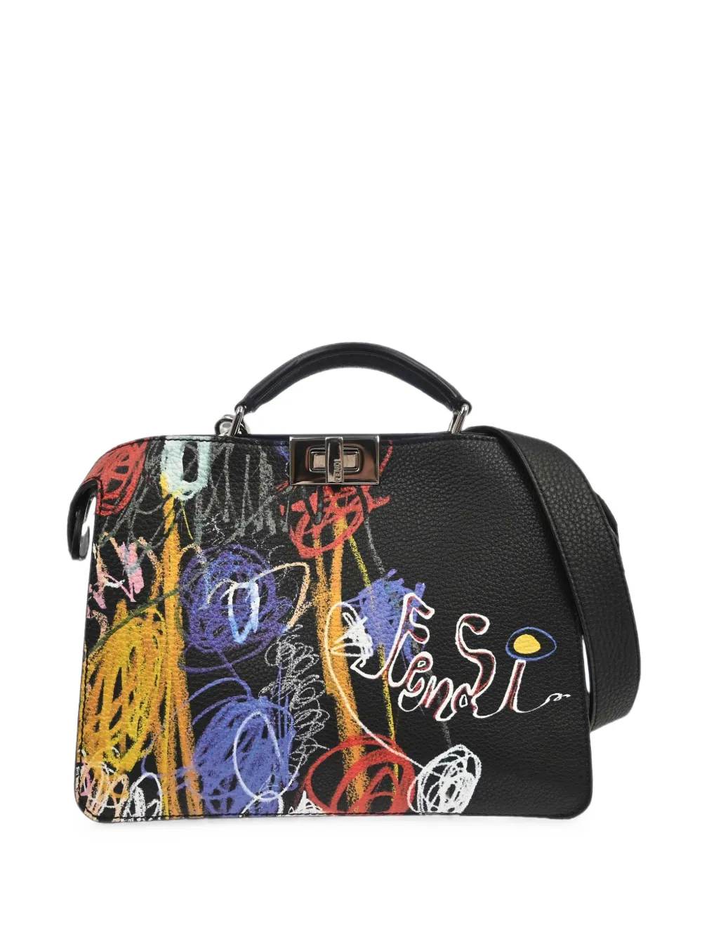 Fendi Pre-Owned 2010-2020s Peekaboo logo-print shoulder bag - Nero