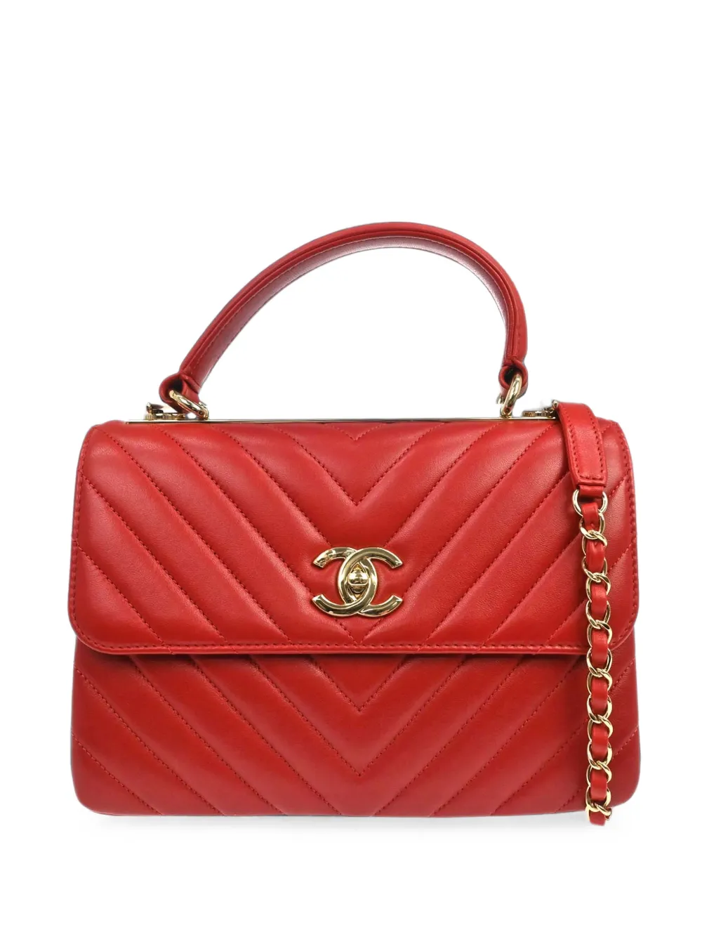 CHANEL Pre-Owned 2019 Trendy CC Chevron shoulder bag - Rosso