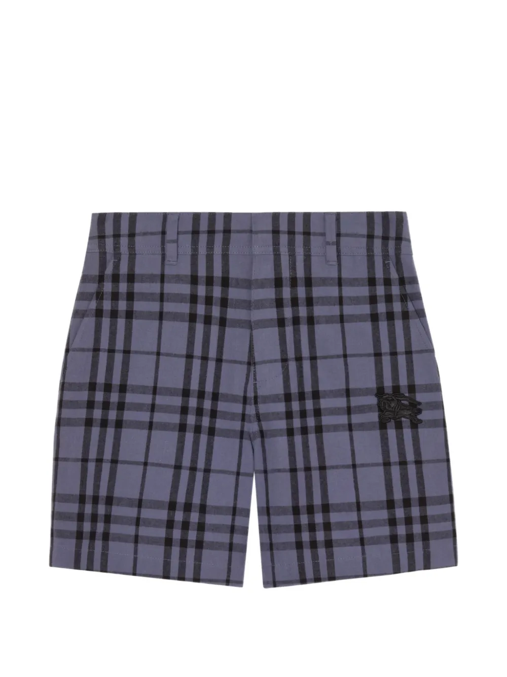 Burberry Kids plaid cotton shorts - Blu