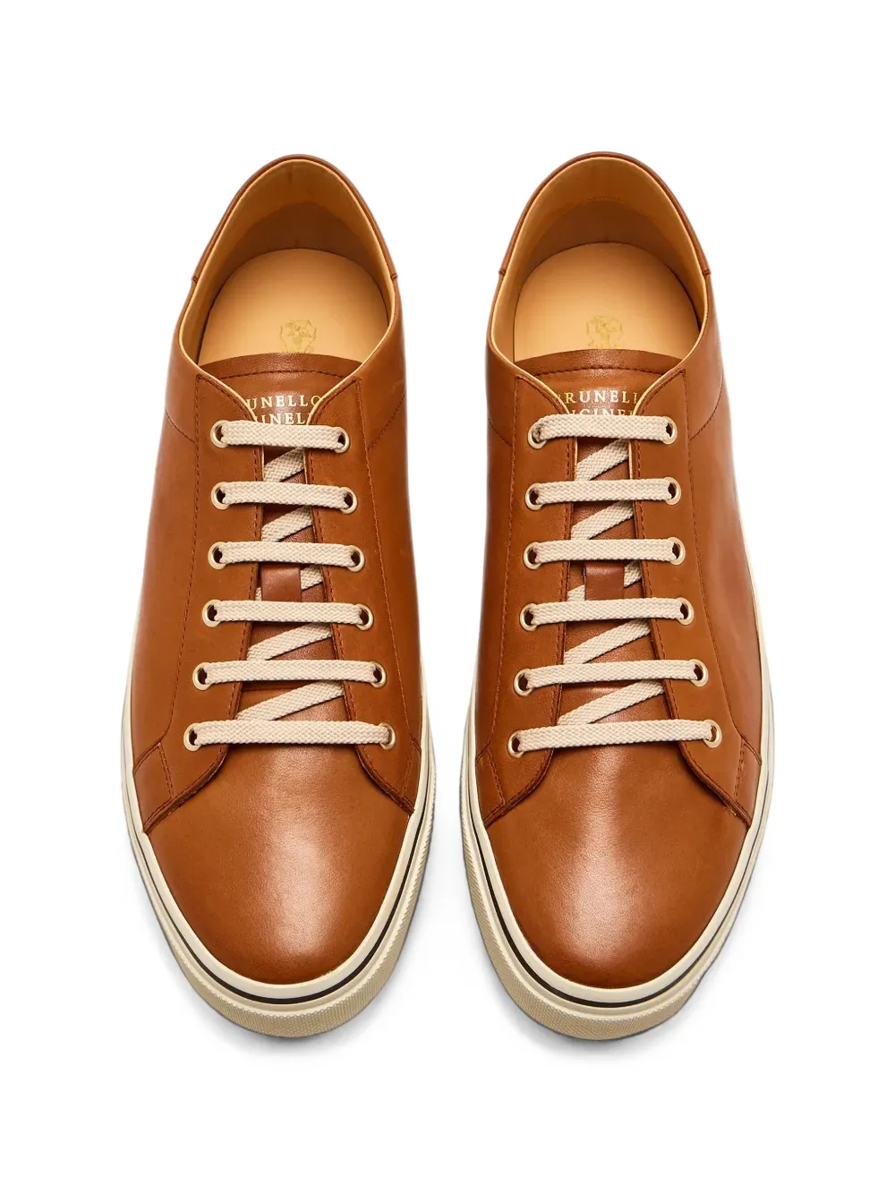 Brunello Cucinelli lace-up leather sneakers Bruin