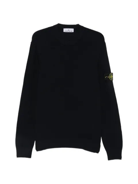 Stone Island logo-patch crew-neck sweater