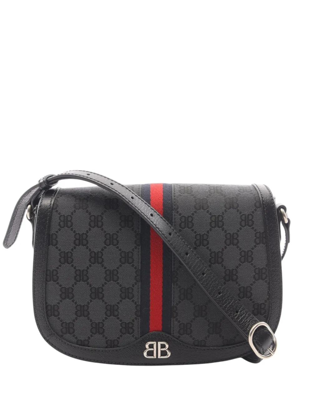 Balenciaga Pre-Owned 2018-2026 The Hacker Project BB Canvas Web Ophidia crossbody bag - Schwarz