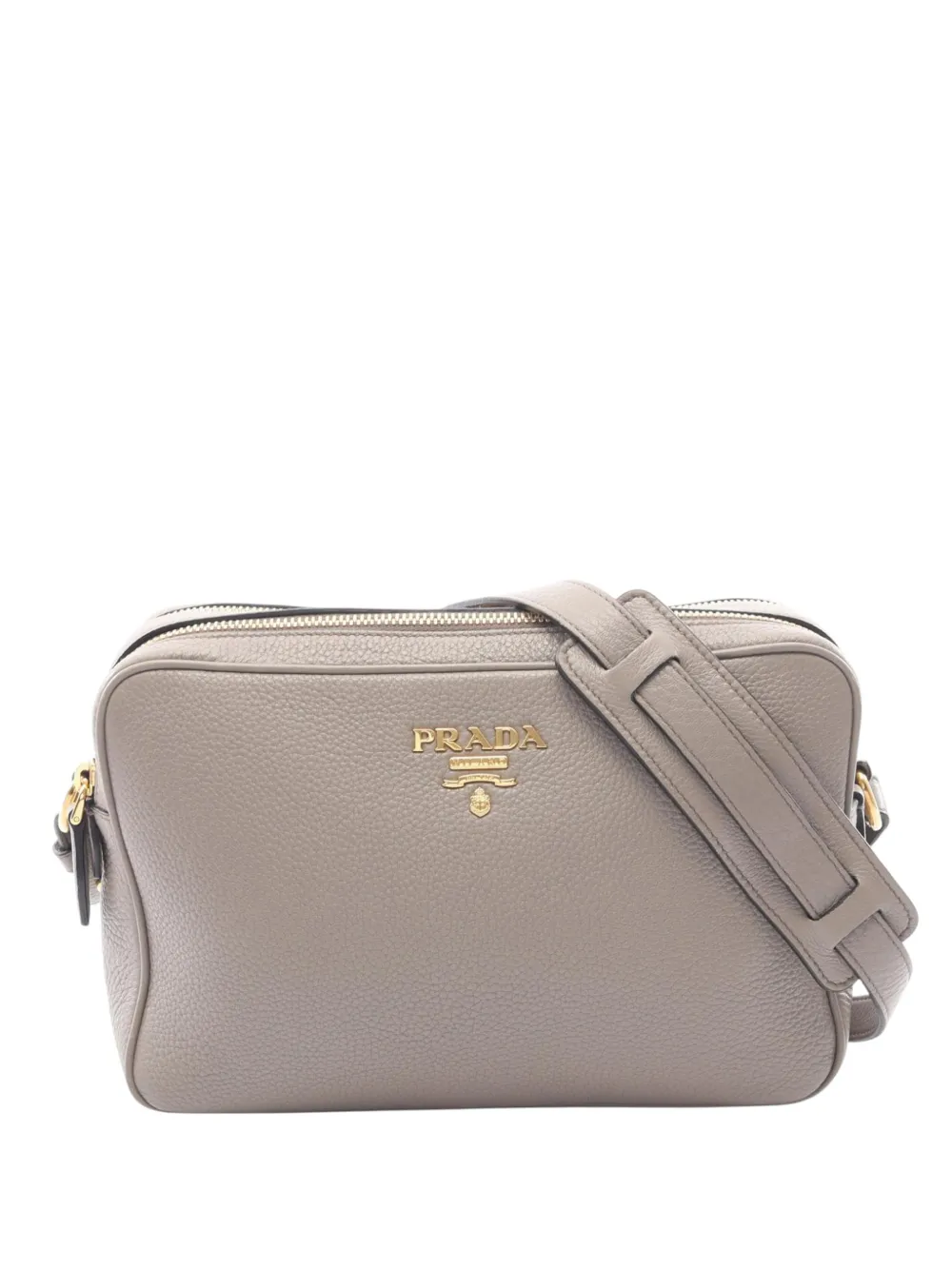 Prada Pre-Owned 2010-2026 Vitello Daino Double Zip Camara Bag crossbody bag - Grigio