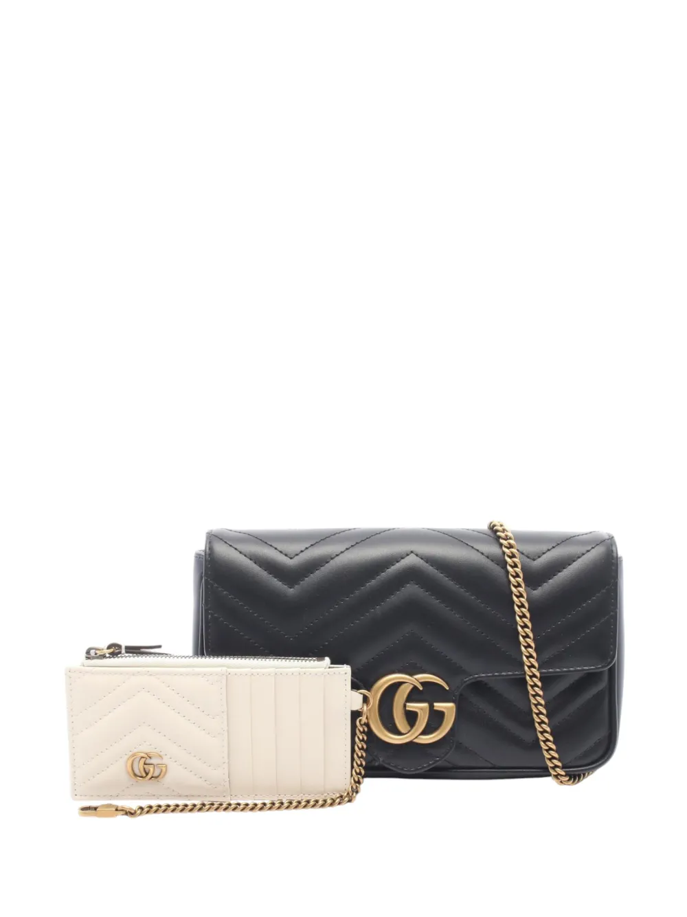 Gucci Pre-Owned 2016-2026 Small GG Marmont Matelasse Calfskin shoulder bag - Nero
