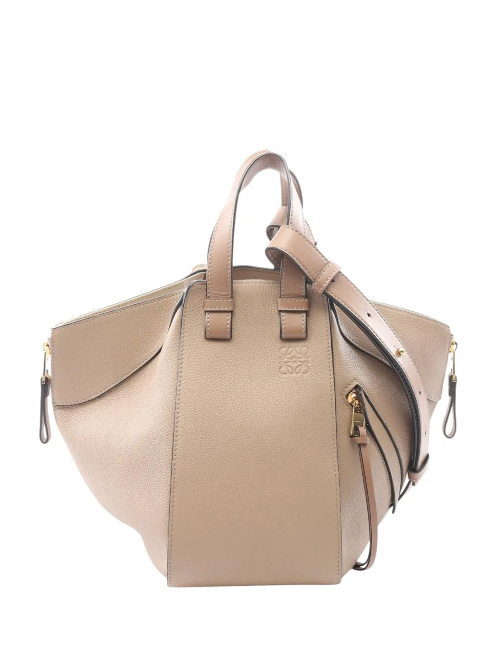 Loewe Pre-Owned 2010-2026 Small Grained Calfskin Drawstring Hammock Bag satchel - Nude