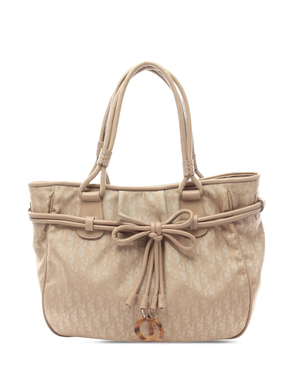 Christian Dior Pre-Owned 2000-2026 Diorissimo Trotter Canvas Bow tote bag - Nude