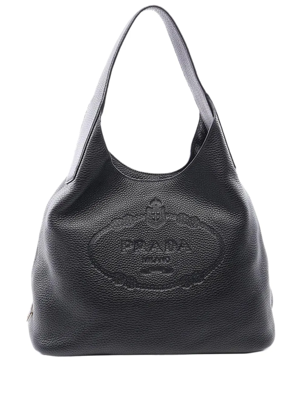 Prada Pre-Owned 2010-2026 Canapa Logo Vitello Daino hobo bag - Nero
