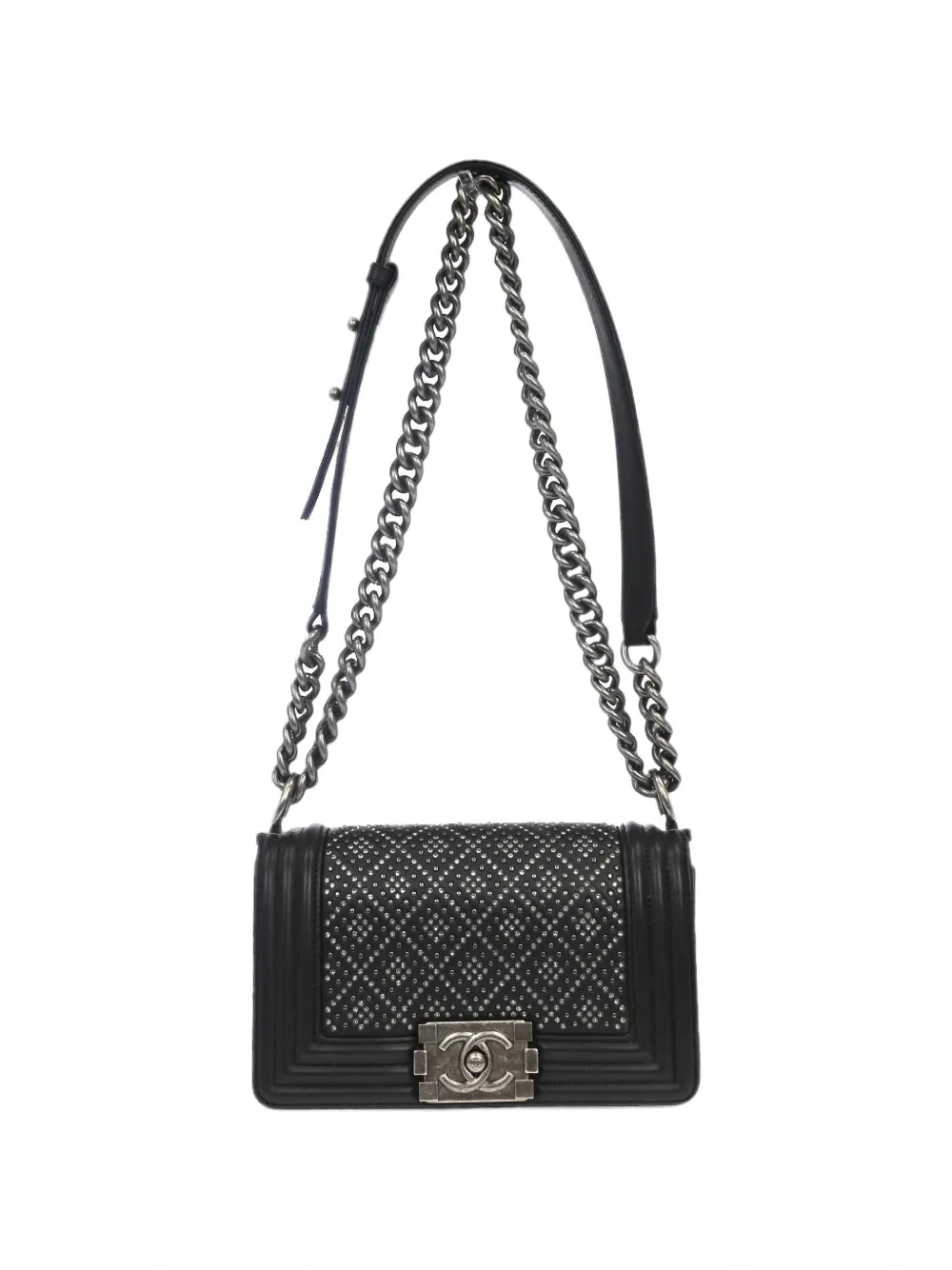 CHANEL Pre-Owned 2020 Boy Chanel Schultertasche mit Kristallen - Schwarz