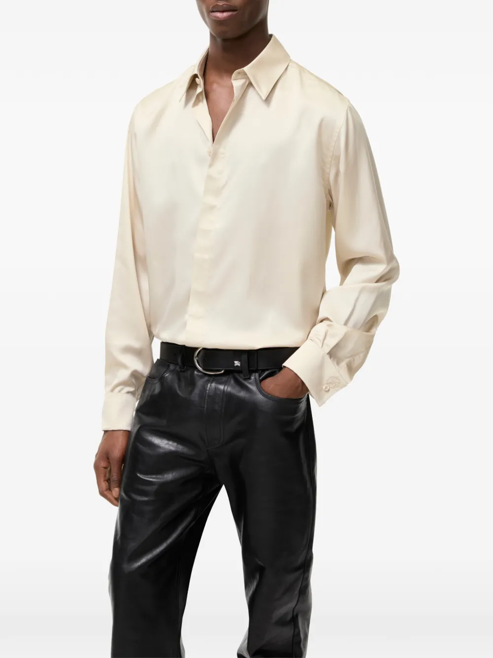 Burberry Ruimvallend zijden overhemd Beige