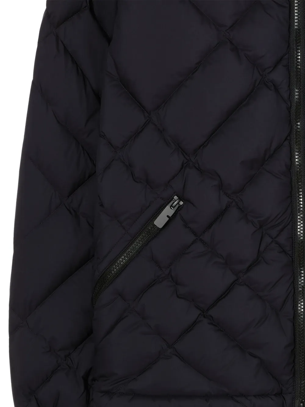 Burberry Doversgreen nylon donsjack met geruit stiksel Blauw
