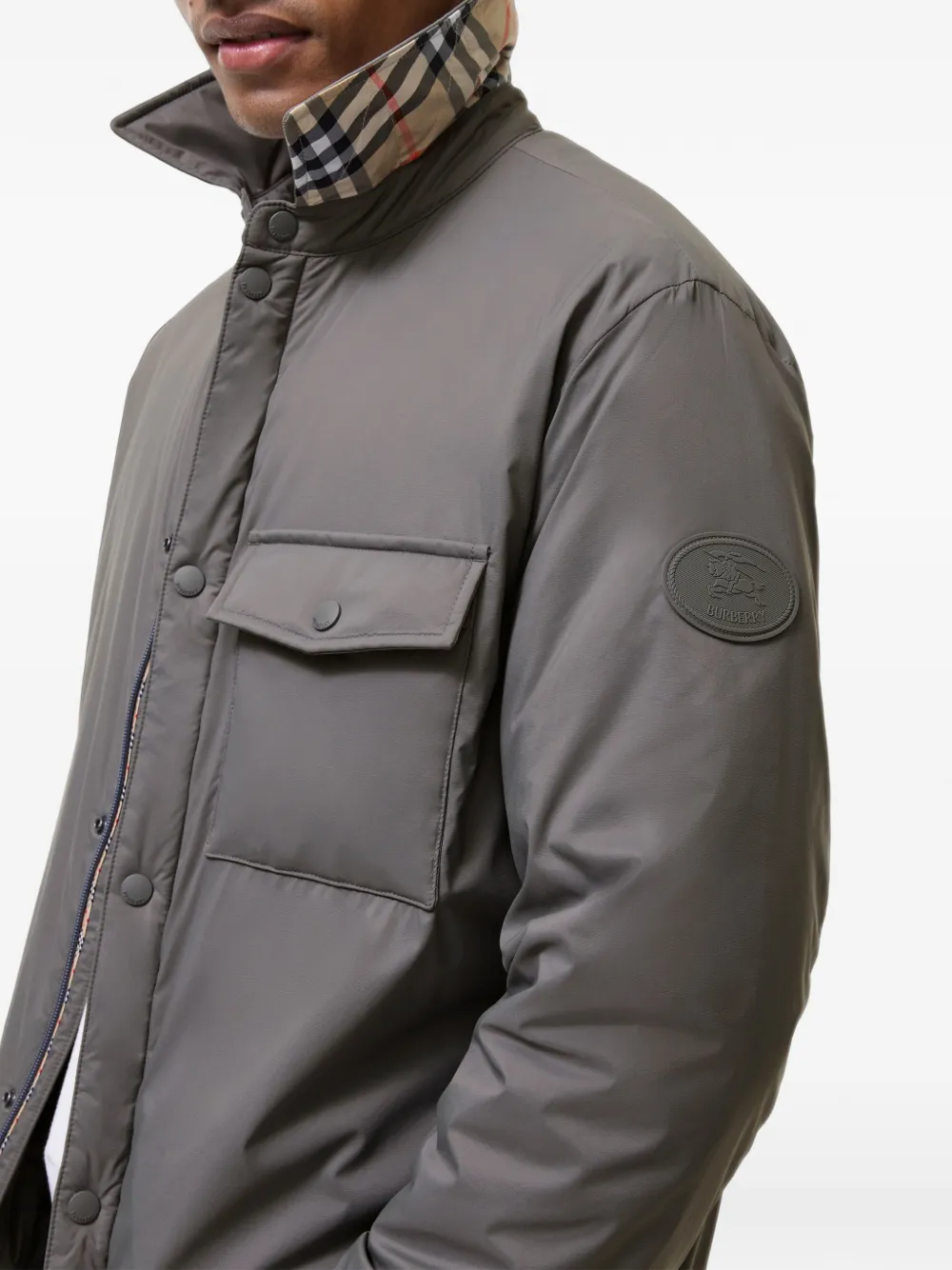 Burberry Dalewood nylon shirtjack Grijs