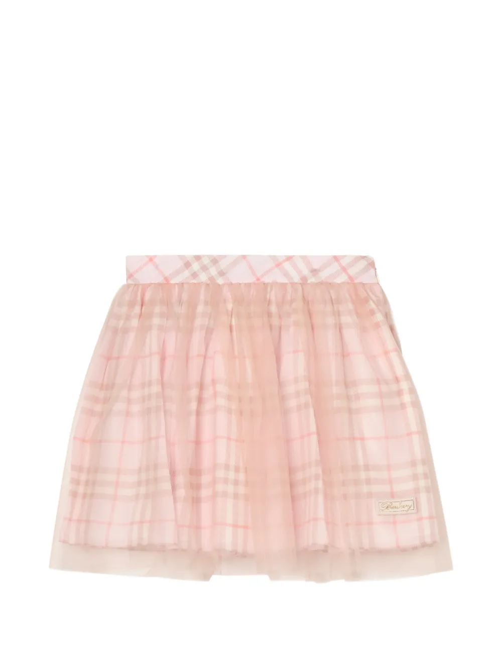 Burberry Kids Check silk skirt - Rosa