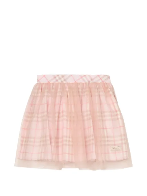 Burberry Kids Check silk skirt