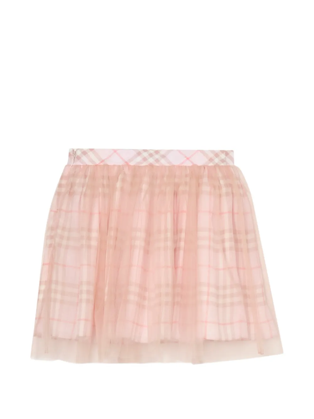 Burberry Kids Geruite zijden rok Roze