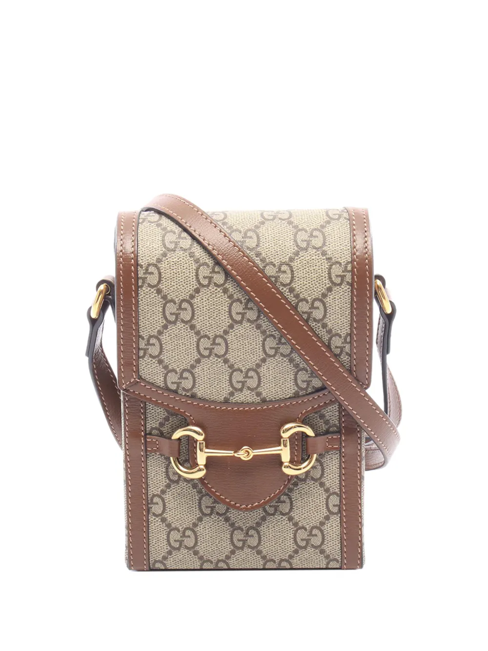 Gucci Pre-Owned Borsa a tracolla GG Supreme Horsebit mini 1955 2016-2026 - Toni neutri