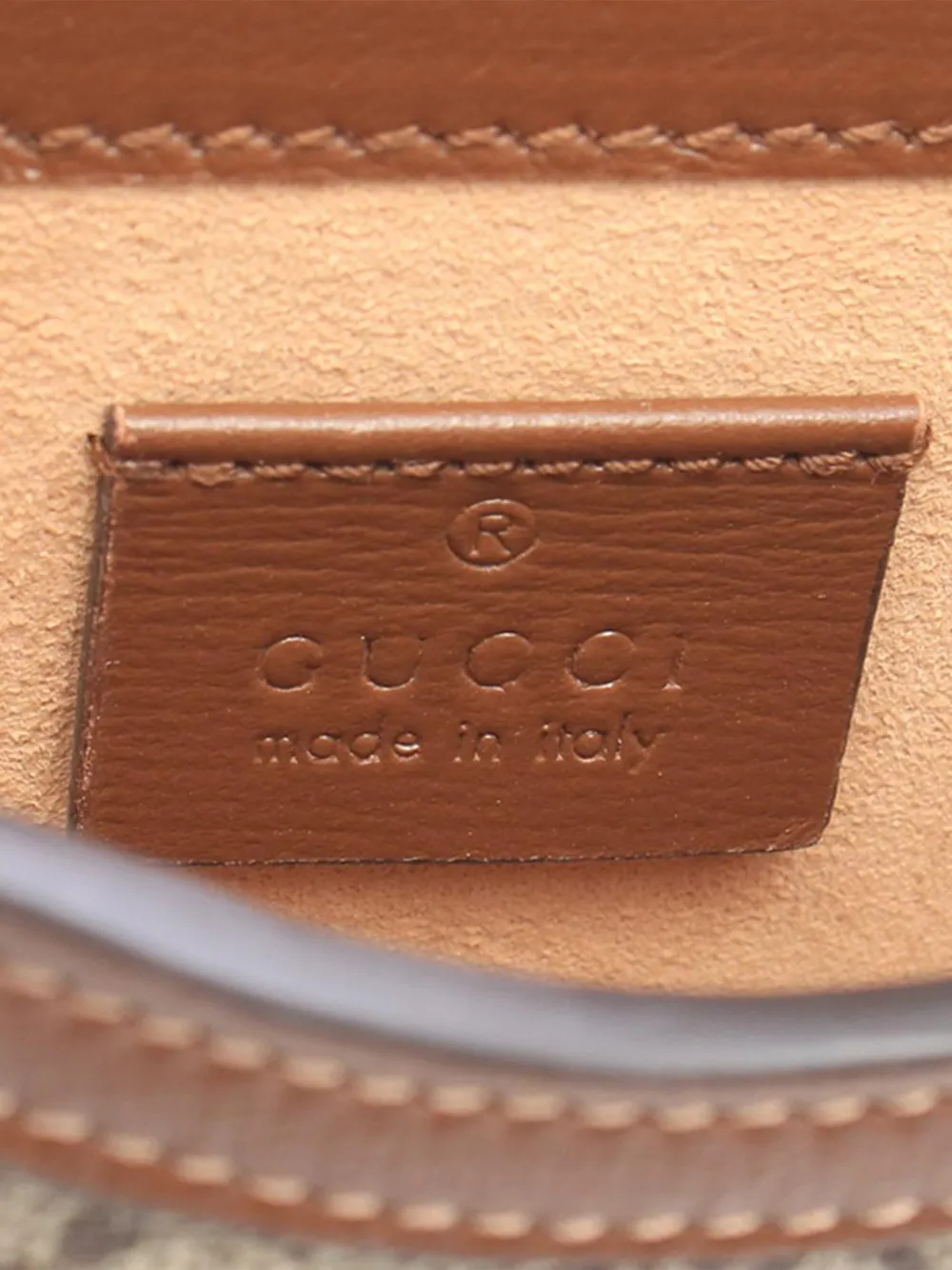 Gucci Pre-Owned 2016-2026 Mini GG Supreme Horsebit 1955 crossbodytas Beige