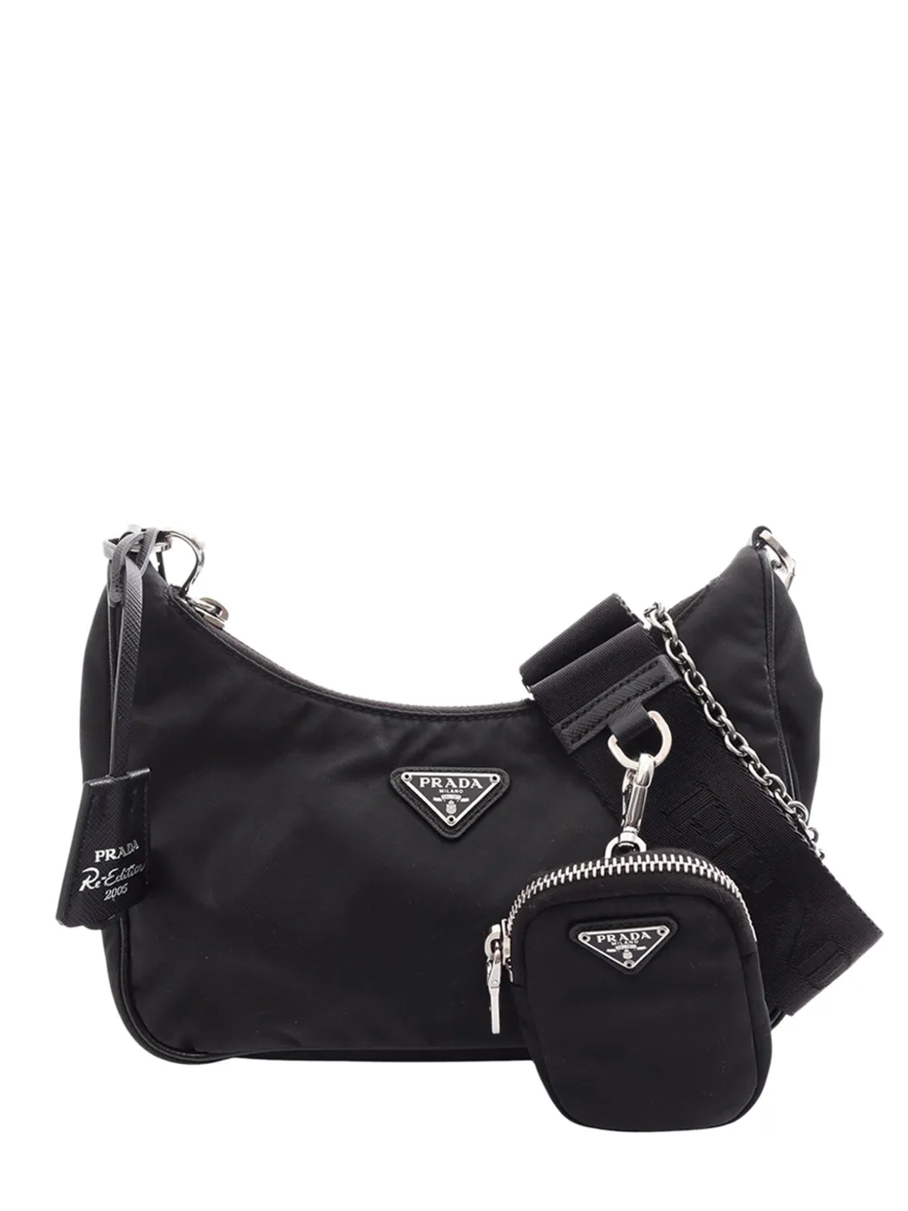 Prada Pre-Owned 2019-2026 Saffiano Trimmed Re Nylon Re Edition 2005 satchel - Nero