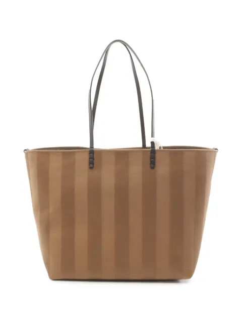 Fendi Pre-Owned 2010-2026 Large Zucca Canvas Pequin Striped Reversible Roll tote bag