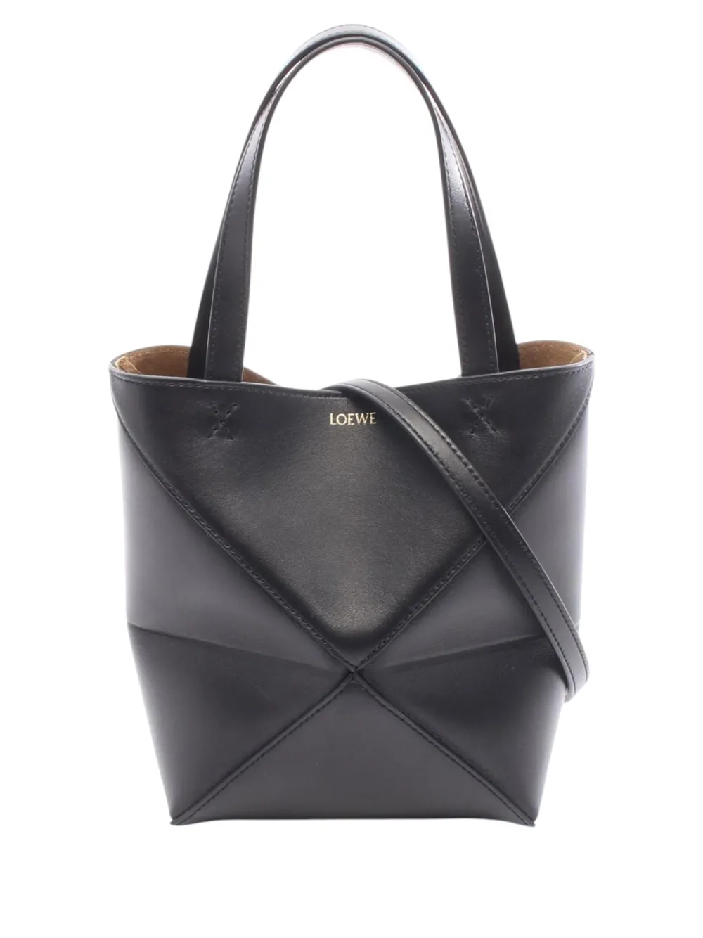 Loewe Pre-Owned 2010-2026 Mini Calfskin Puzzle Fold Tote satchel - Schwarz