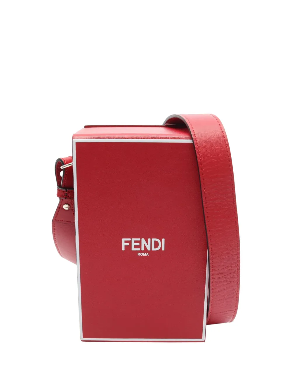 Fendi Pre-Owned 2010-2026 Vitello Fluffy Logo Vertical Box crossbody bag - Rosso