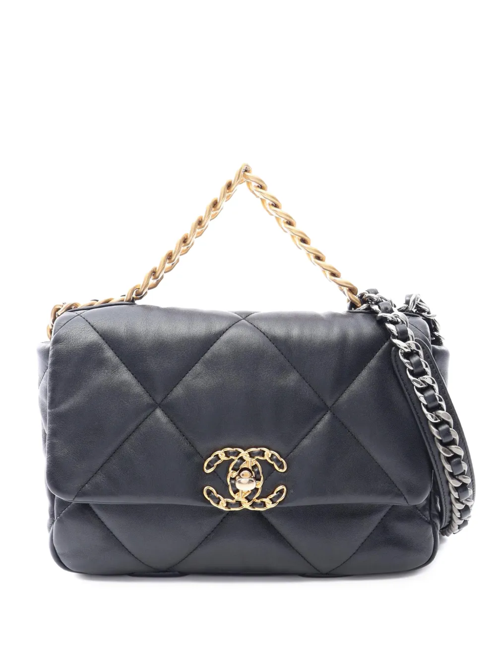 CHANEL Pre-Owned 2021-2026 Medium Lambskin 19 Flap satchel - Nero