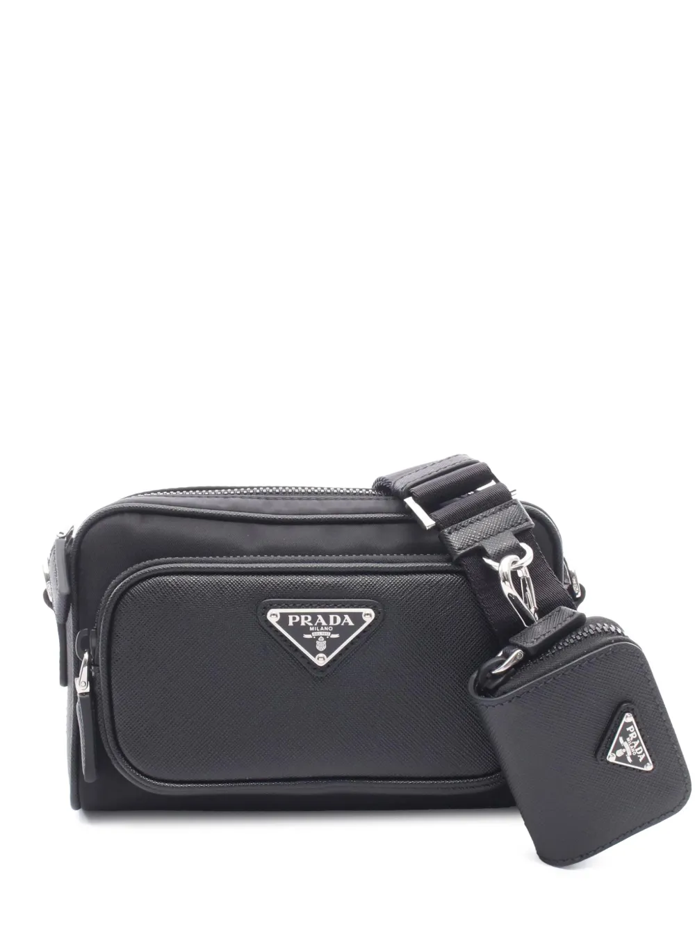 Prada Pre-Owned 2013-2026 Tessuto and Saffiano Camera Bag crossbody bag - Nero
