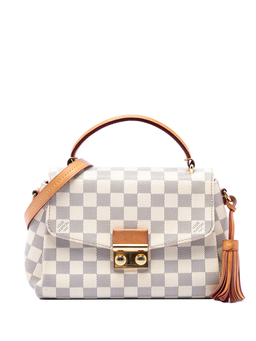 Louis Vuitton Pre-Owned Borsa a tracolla Croisette in tela Damier Azur 2016 - Bianco