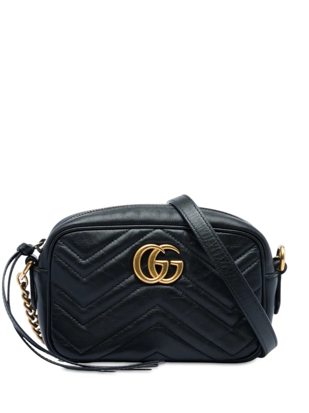 Gucci Pre-Owned 2016-2026 Mini GG Marmont Matelasse Leather crossbody bag - Nero