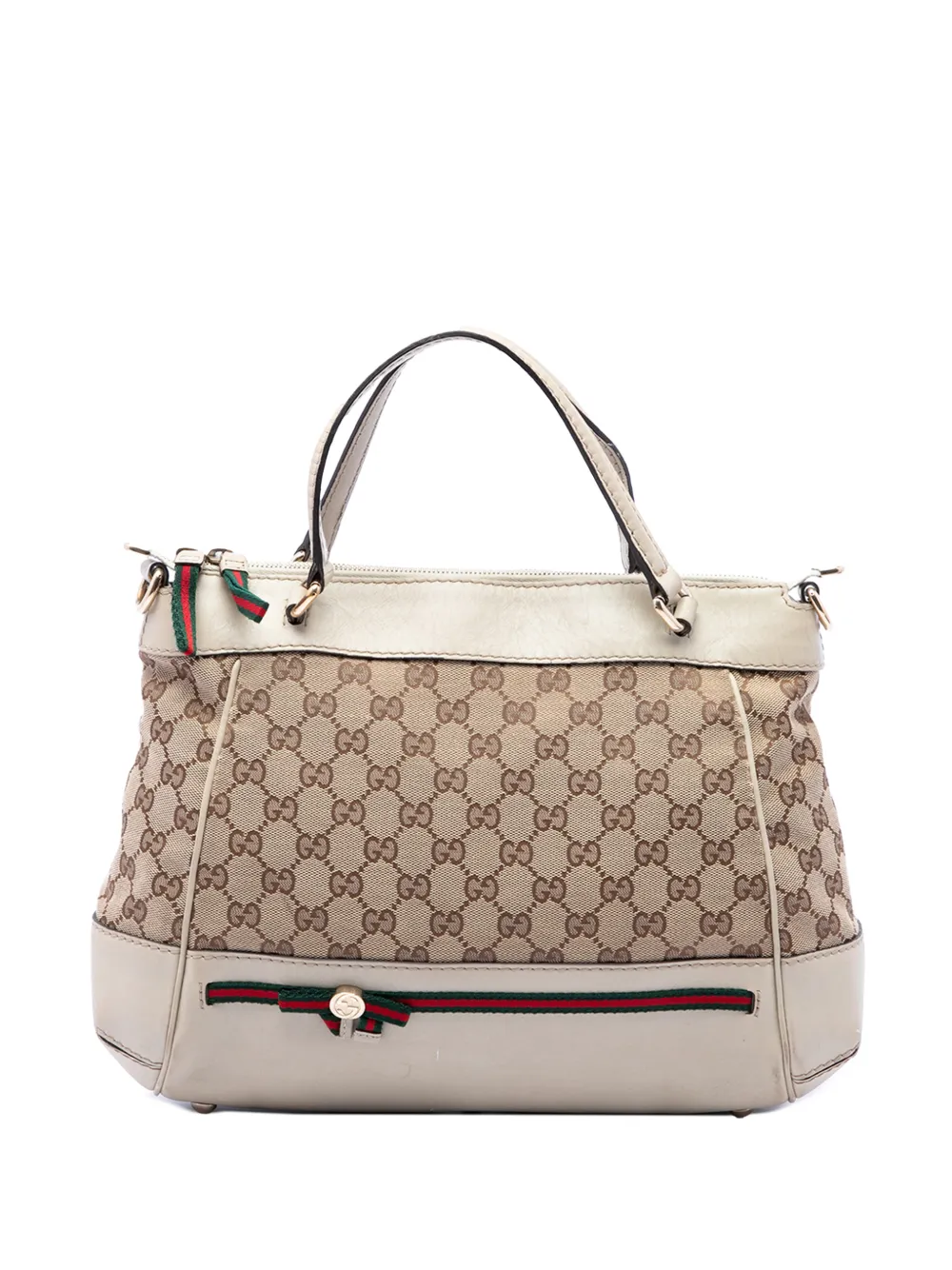 Gucci Pre-Owned 2016-2026 GG Canvas Web Mayfair satchel - Bianco