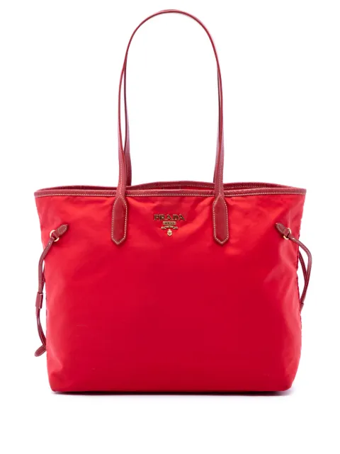 Prada Pre-Owned Saffiano Tessuto 边饰手提包(2010-2026年典藏款)