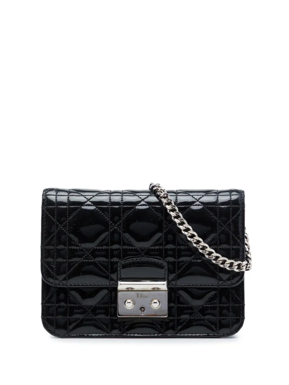 Christian Dior Pre-Owned 2014 mini Cannage Miss Dior Umhängetasche aus Lackleder - Schwarz